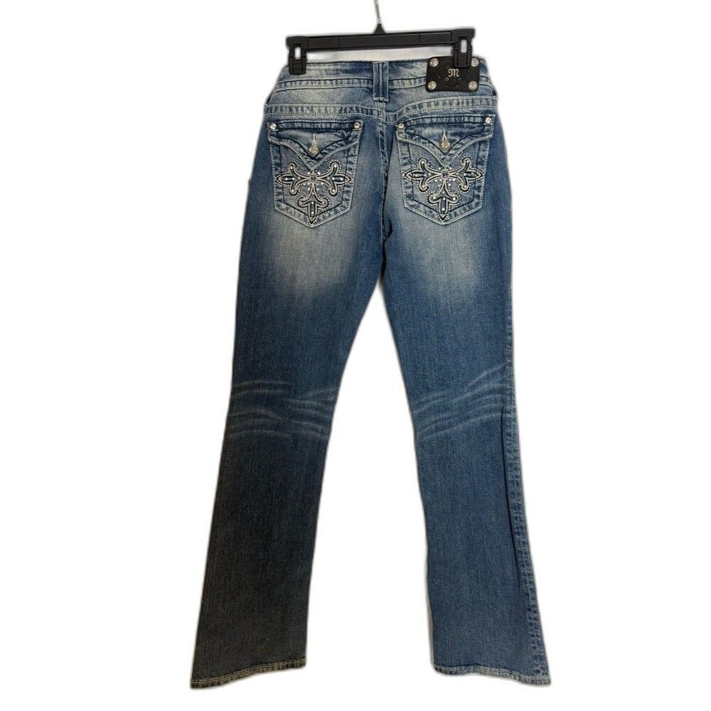 NWT Miss Me Bootcut Denim Jeans Women's Size 31 Light Blue Wing Flap Pockets